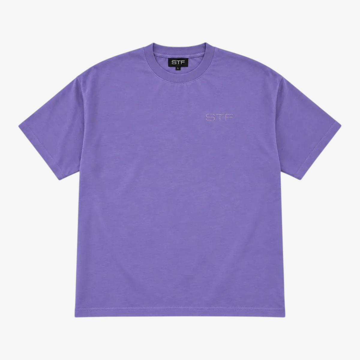 STF tonal embroidered lavender T-shirt front view Main image