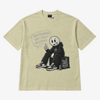 STF Focus Create Repeat T-shirt in washed cream — front flatlay