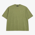 STF tonal embroidered T-shirt in olive, front view