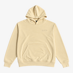 STF oversized boxy hoodie in cream — Front flatlay