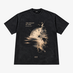 STF Weight of Time washed black boxy oversized T-shirt — front view