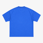 STF tonal embroidered T-shirt in royal blue, back view