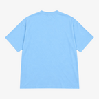 STF tonal embroidered T-shirt in sky blue, back view