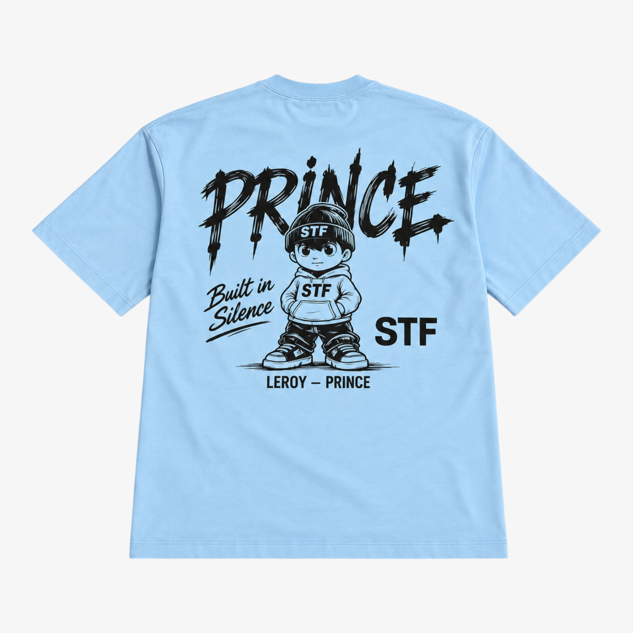 STF Leroy–Prince T-shirt met print — Lichtblauw Secundaire afbeelding