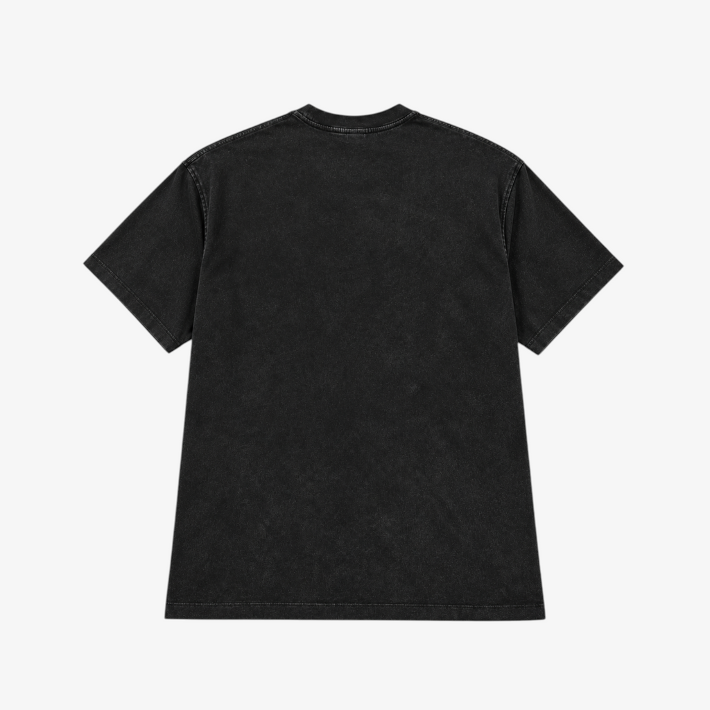 STF Motion in Stillness washed-black boxy oversized T-shirt — back
