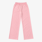 STF relaxed open-hem trousers in pink — Back flatlay