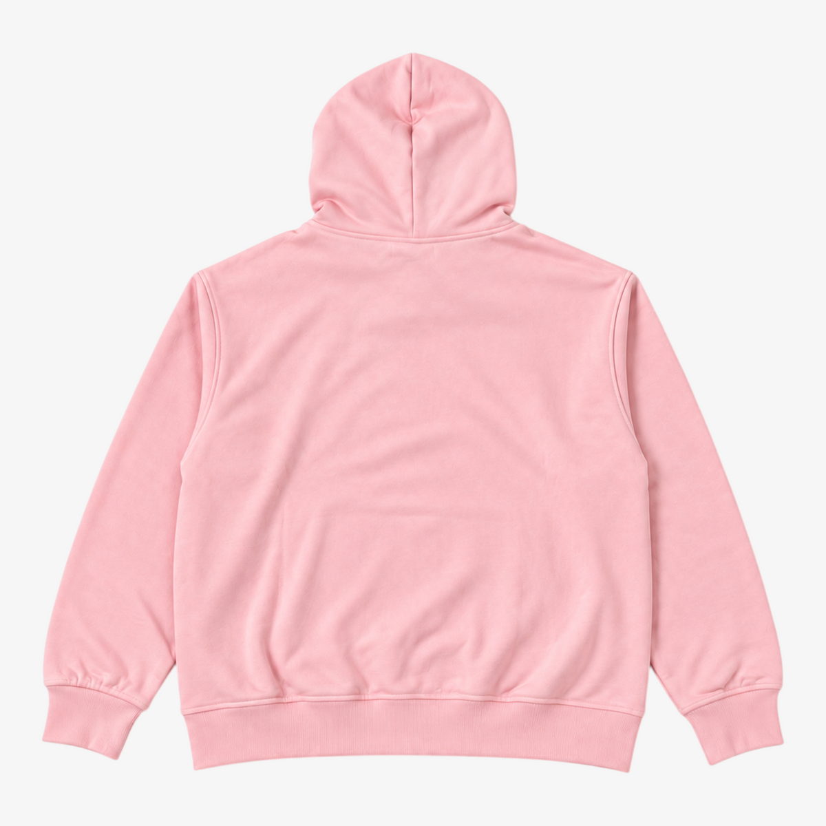 STF pink oversized boxy hoodie — back flat lay