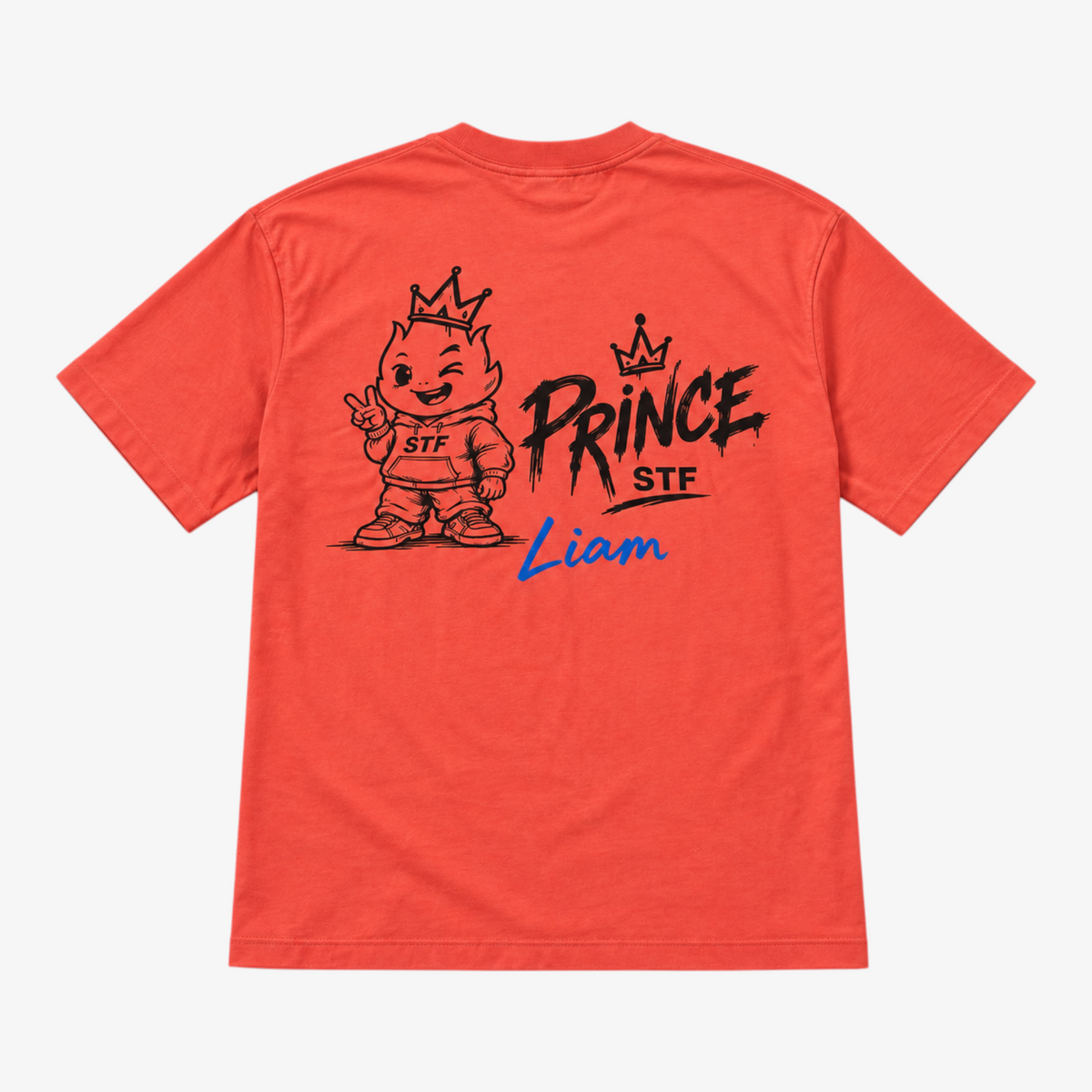 STF Prince Liam coral oversized T-shirt back view
