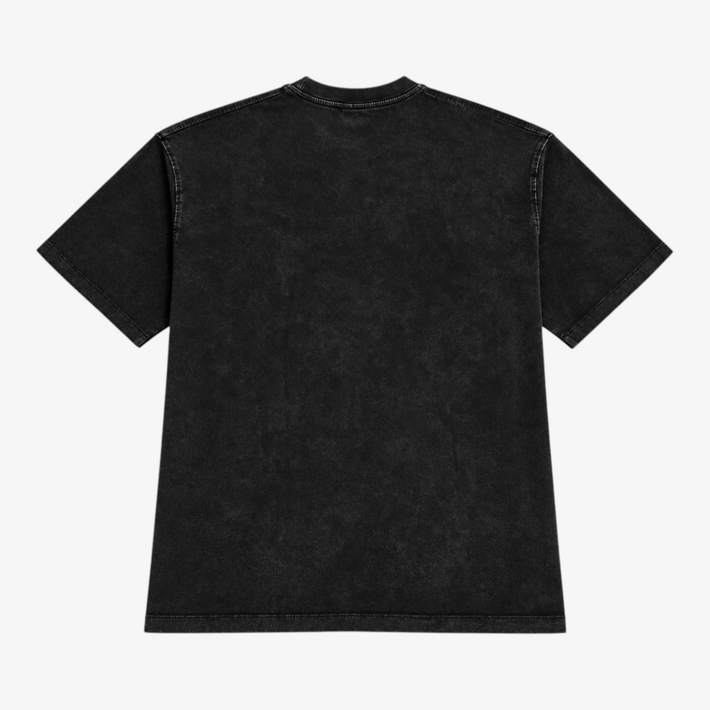 STF Silence Builds washed-black oversized T-shirt — back