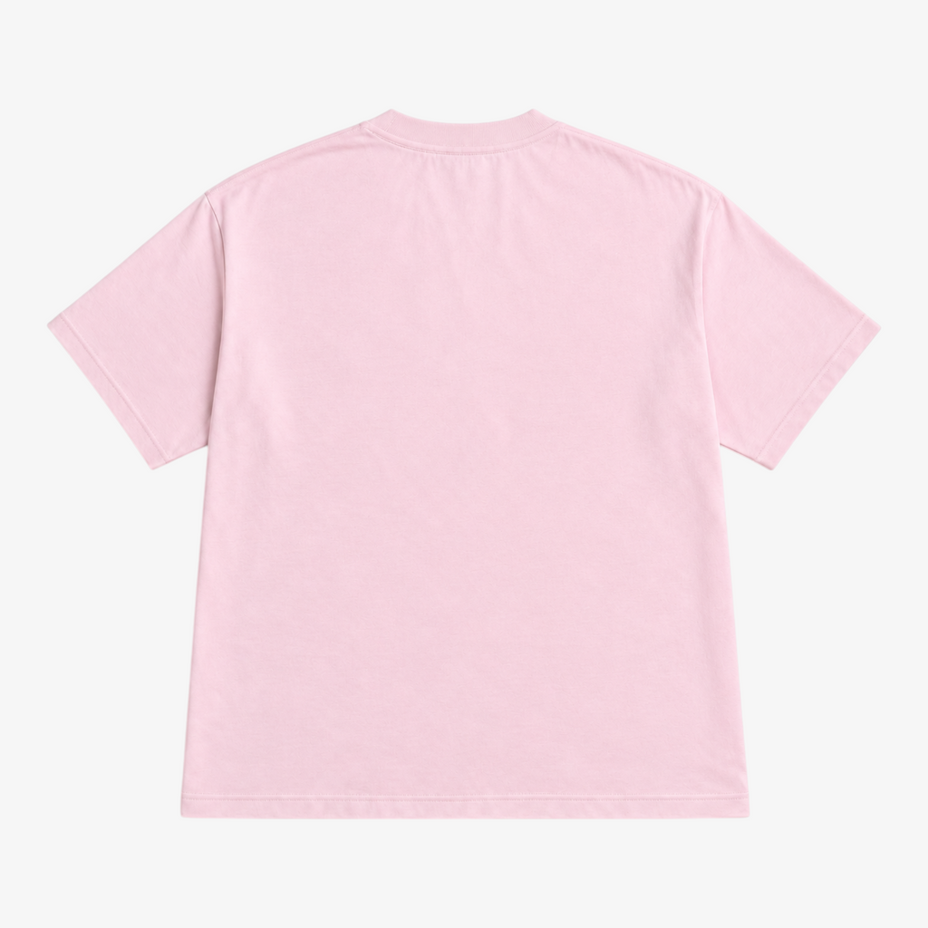 STF oversized tonal T-shirt in light pink — Plain back flat lay