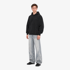 STF Black Oversized Hoodie – three-quarter view