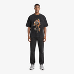 STF Burning Rose washed-black boxy oversized T-shirt — male front