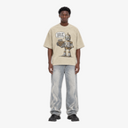 STF Heart of the System Graphic T-Shirt in Washed Cream — Male model front view