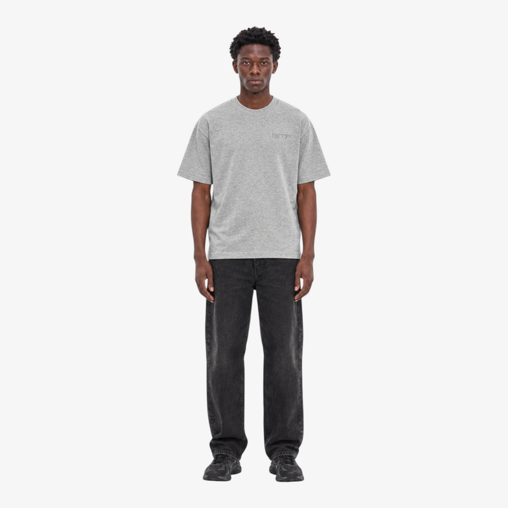 STF Tonal T-Shirt in Grey Marl — Male model front view