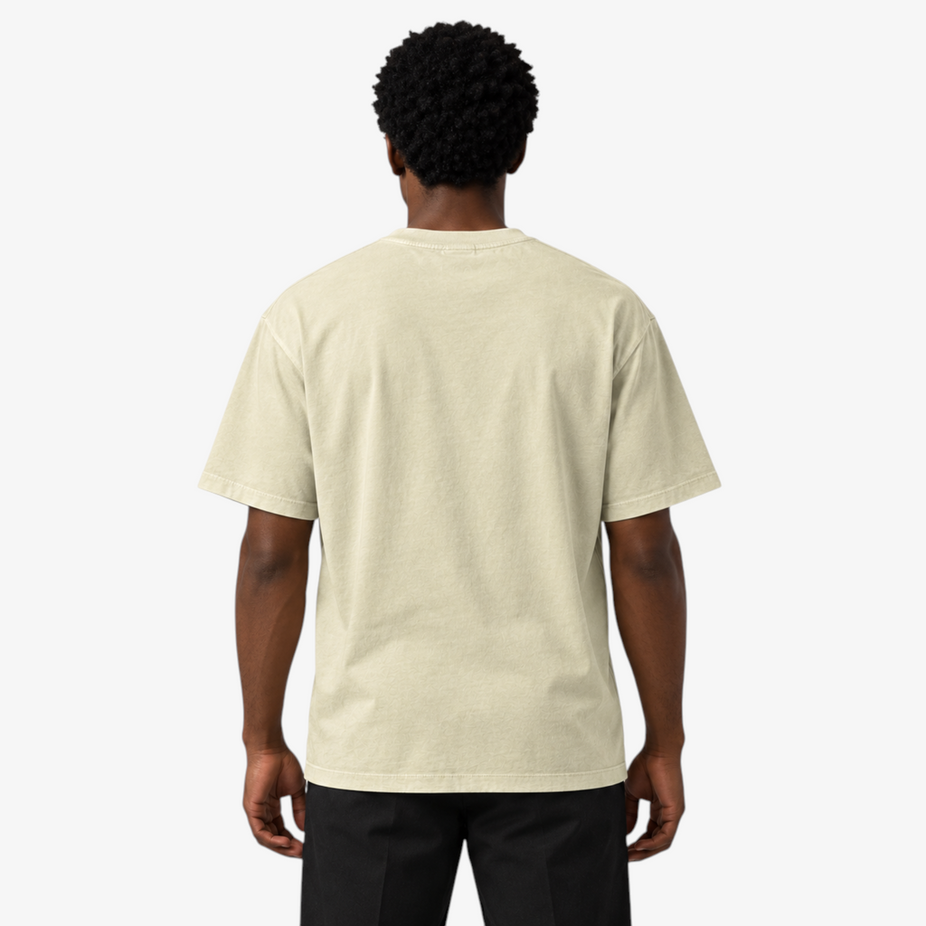 STF Focus Create Repeat T-shirt in washed cream — male back