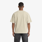 STF Fuel Your Mind washed cream boxy oversized T-shirt male back view