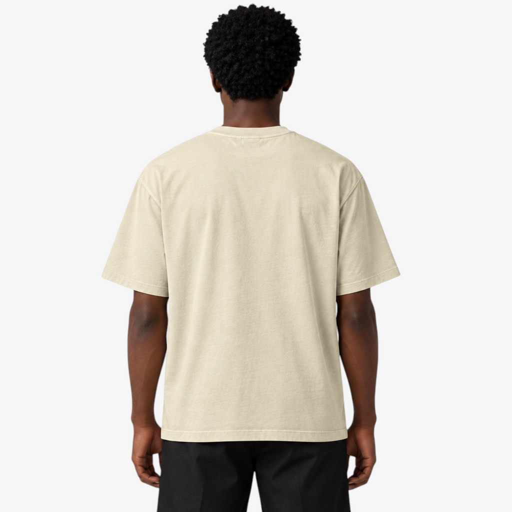 STF Nothing to Prove T-shirt in washed cream — male back