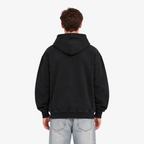 STF Black Oversized Hoodie – back fit detail