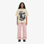STF Dreamscape Graphic T-Shirt in Cream — Female model front view