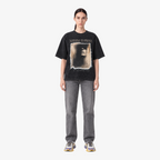 STF Nothing to Prove washed black boxy oversized T-shirt — female front