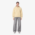 STF oversized boxy hoodie in cream — Female model front view
