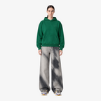 Green STF tonal oversized hoodie — Female model front