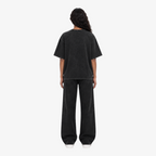 STF Burning Rose washed-black boxy oversized T-shirt — female back