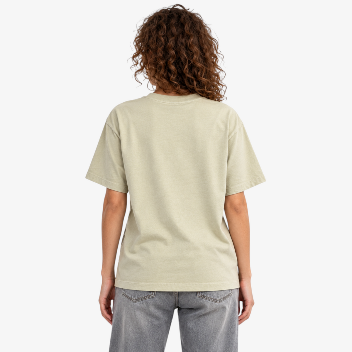 STF Focus Create Repeat T-shirt in washed cream — female back