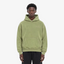 STF oversized olive hoodie fit and front detail
