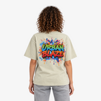 STF Urban Blaze T-shirt in washed cream — female back