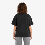 STF Weight of Time washed black boxy oversized T-shirt — female back view