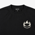 STF Club T-Shirt Black collar label and embroidery detail