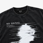STF No Signal graphic T-shirt in washed black — Neckline and graphic print detail