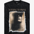 STF Nothing to Prove washed black boxy oversized T-shirt — graphic detail