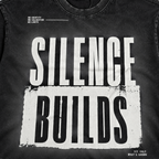 STF Silence Builds washed-black oversized T-shirt — print detail