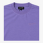 STF lavender T-shirt neck label and tonal embroidery detail