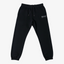 Seejthreadsflames (STF) black French terry joggers with an adjustable drawcord, elastic cuffs, and embroidered logo.