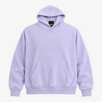Seejthreadsflames (STF) lavender pullover hoodie with subtle chest embroidery, kangaroo pocket, and ribbed cuffs.