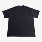 STF tonal embroidered T-shirt in black, back view