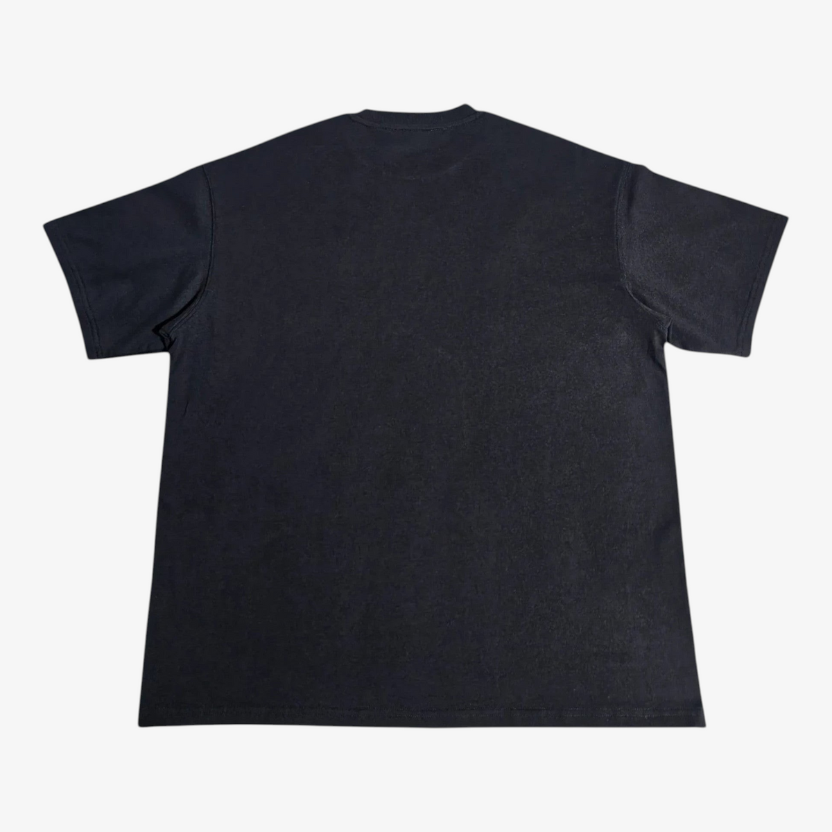 STF tonal embroidered T-shirt in black, back view
