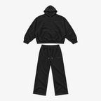 STF black heavyweight tracksuit set, front product view