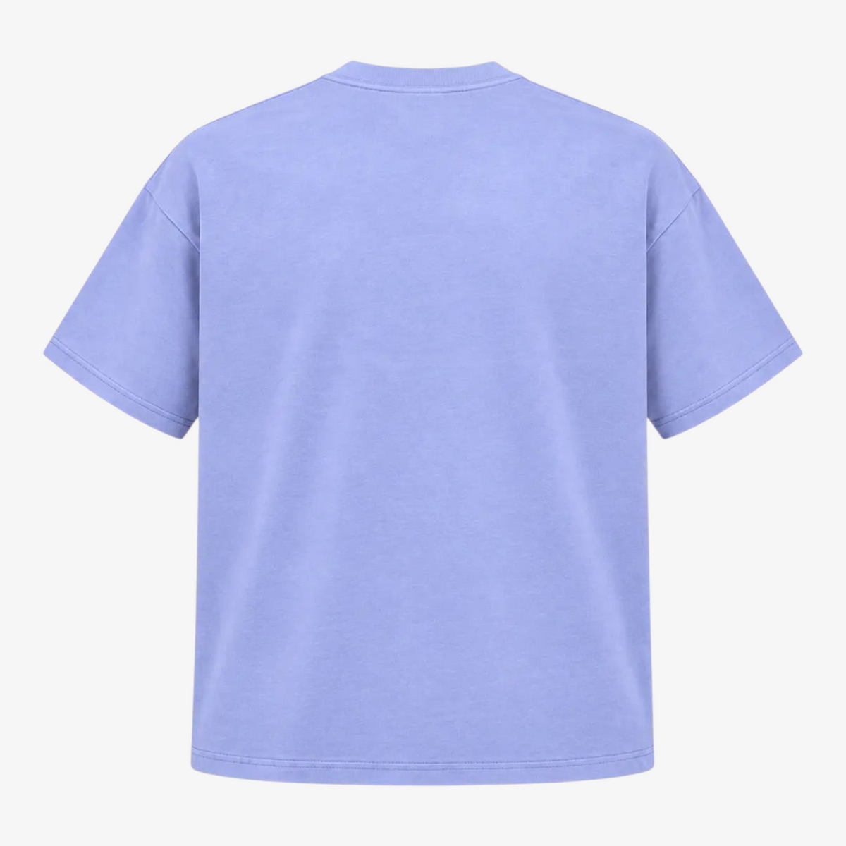 STF tonal embroidered T-shirt in lavender, back view