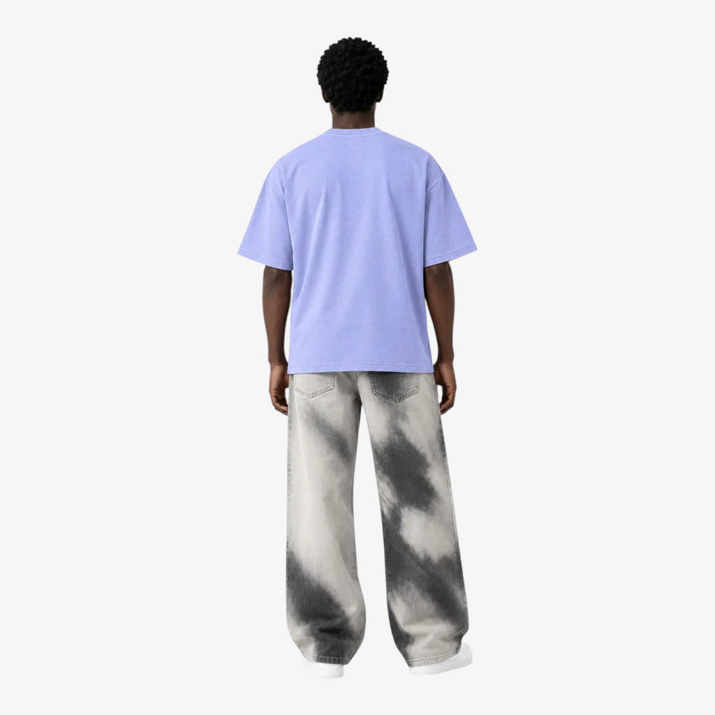 STF lavender oversized T-shirt model back view