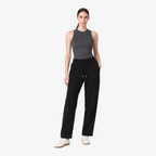 STF Washed Black Straight-Leg Joggers on female model — front