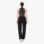 STF Washed Black Straight-Leg Joggers on female model — back